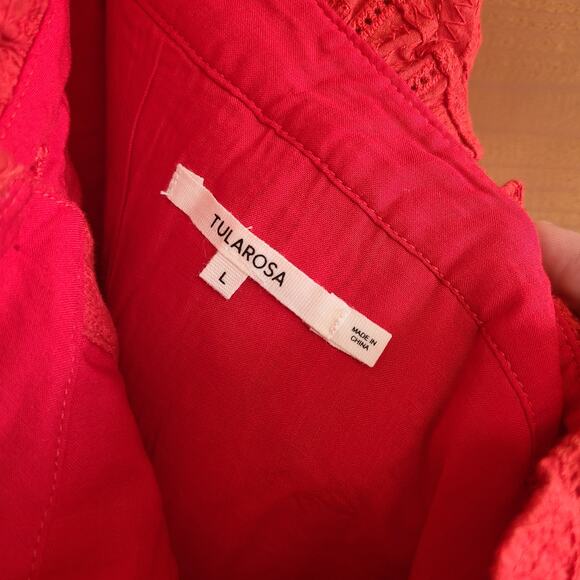 Tularosa Kit Midi Skirt Cherry Red Button Front High Waist Large NWOT Boho Pinup - Picture 6 of 7